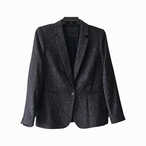J. Crew Parke Grey Pinstripe English Wool Blazer